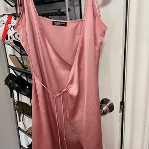 Pink satin dress